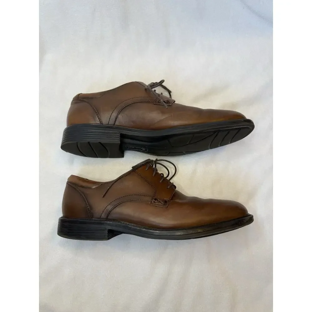 Bostonian Men's Genuine Leather Cognac Oxford Dress Shoes 9W Lace Up